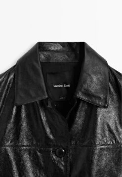 Massimo Dutti CROPPED - Leather Jacket - Black -Massimo Dutti Shop 22d949ceec8e4bc58721844e48891d3f