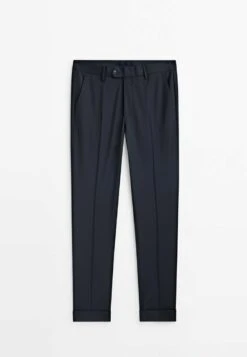 Massimo Dutti Plain Blend - Trousers - Dark Blue -Massimo Dutti Shop 22ef3b14d94048548d391cd0a419ca0c