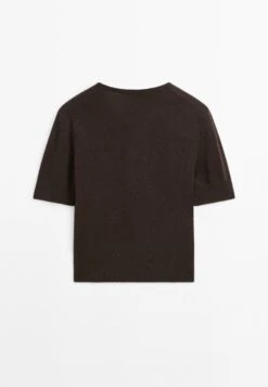 Massimo Dutti CREW NECK WITH SHORT SLEEVES - Basic T-shirt - Dark Brown 18 Massimo Dutti CREW NECK WITH SHORT SLEEVES - Basic T-shirt - Dark Brown -Massimo Dutti Shop 23146a8220ef4f3aa6266916061ed898
