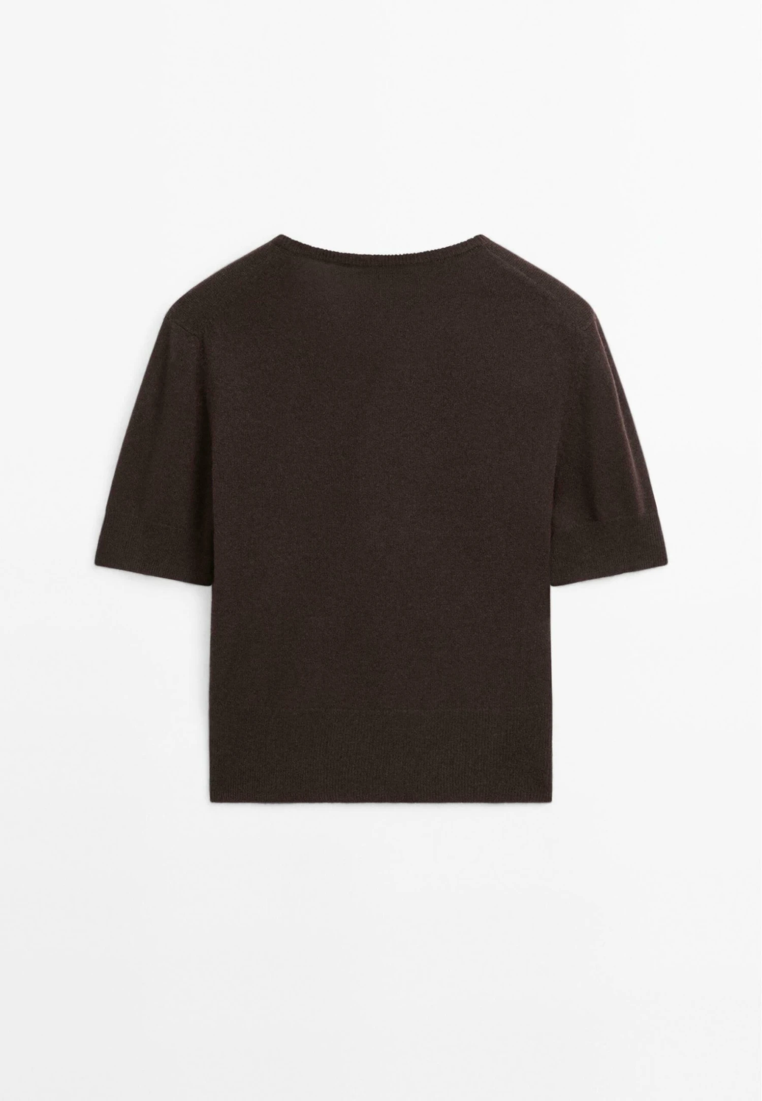 Massimo Dutti CREW NECK WITH SHORT SLEEVES - Basic T-shirt - Dark Brown 9 Massimo Dutti CREW NECK WITH SHORT SLEEVES - Basic T-shirt - Dark Brown - Image 7