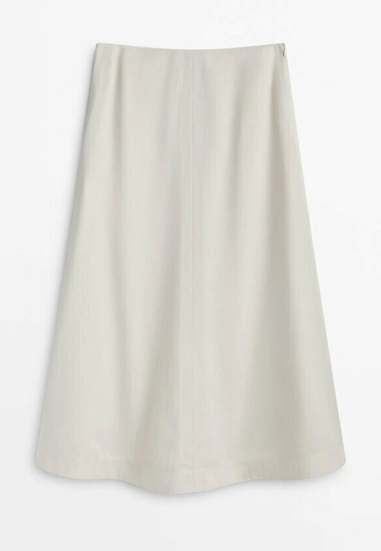 Massimo Dutti Flared With Topstitching Detail- A-Line Skirt - Beige 12 Massimo Dutti Flared With Topstitching Detail- A-Line Skirt - Beige - Image 10