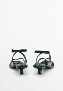 Massimo Dutti With Crossover Straps- T-Bar Sandals - Black -Massimo Dutti Shop 233daeb21d414b9484078208b316ff1c