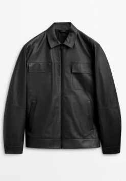 Massimo Dutti With Pockets- Leather Jacket - Black 23 Massimo Dutti With Pockets- Leather Jacket - Black -Massimo Dutti Shop 234911159521413cba71be6c4ee0e761