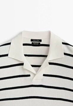 Massimo Dutti Short Sleeve Striped - Polo Shirt - Beige -Massimo Dutti Shop 23a9bc4c3273437fb5d63ae340a61bc3