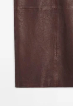 Massimo Dutti Leather Skirt - Dark Brown -Massimo Dutti Shop 23b0771a91224b09a5da91665a6c7df3