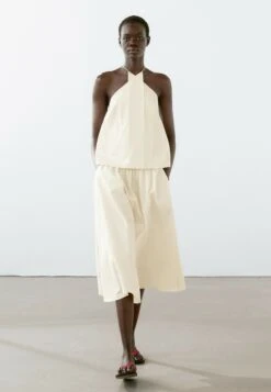 Massimo Dutti STRIPE PRINT FLARED MIDI - A-line Skirt - Mottled Beige -Massimo Dutti Shop 23e6cfcc400c427aac059858bd09d3c8