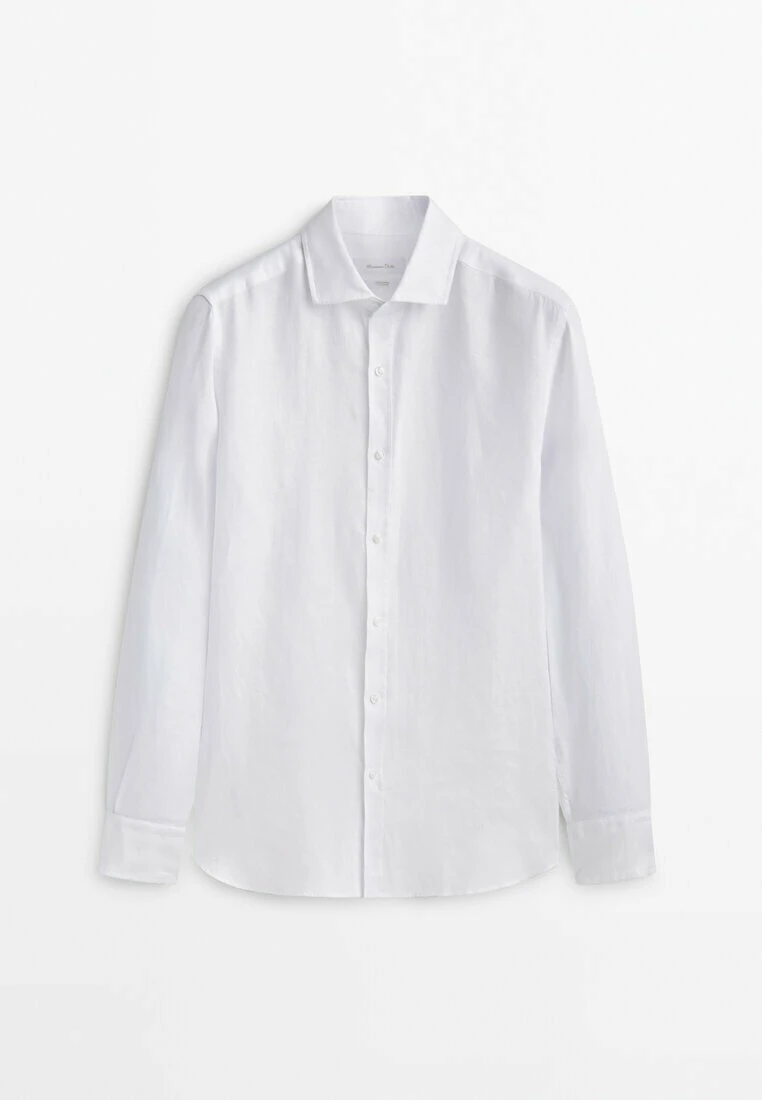Massimo Dutti Regular Fit Textured Oxford - Formal Shirt - White 8 Massimo Dutti Regular Fit Textured Oxford - Formal Shirt - White - Image 6