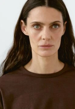 Massimo Dutti OVERSIZE HEAVY WEIGHT - Basic T-shirt - Dark Brown -Massimo Dutti Shop 243be624c9db42cf84c15bca0c640e74