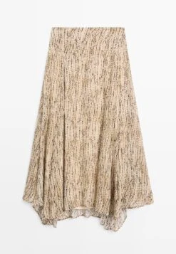 Massimo Dutti Maxi Skirt - Beige -Massimo Dutti Shop 2448953ba12640e695a74a3c27162343