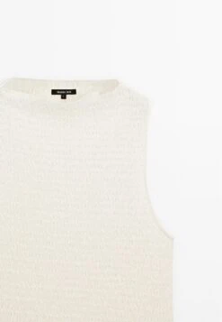 Massimo Dutti TEXTURED FUNNEL NECK - Top - Beige -Massimo Dutti Shop 2474d2a7599547f2b1ed848fa14f1c78
