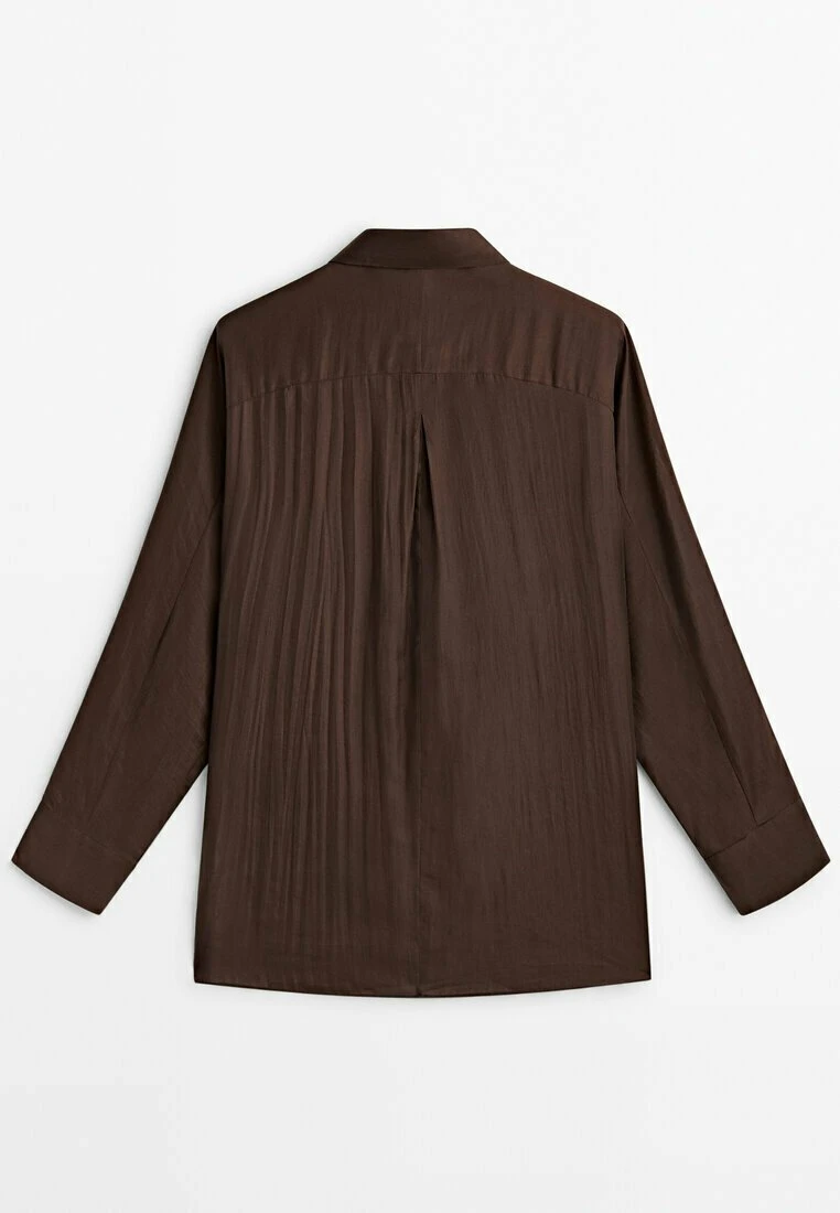 Massimo Dutti Habotai- Button-Down Blouse - Mottled Brown 10 Massimo Dutti Habotai- Button-Down Blouse - Mottled Brown - Image 8