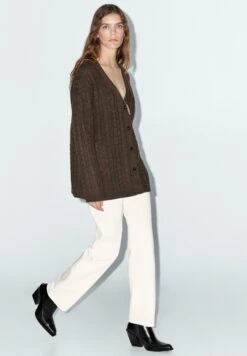 Massimo Dutti Cardigan - Mottled Dark Brown -Massimo Dutti Shop 2493f8e9e7a14dfd8b8baa9f5ff368aa