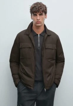 Massimo Dutti WATER-REPELLENT ULTRA LIGHTWEIGHT DOWN - Light Jacket - Dark Brown