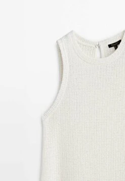 Massimo Dutti Sleeveless Textured Midi - Jumper Dress -Massimo Dutti Shop 24ad6d5fb4294d91acac675bdbfa3785