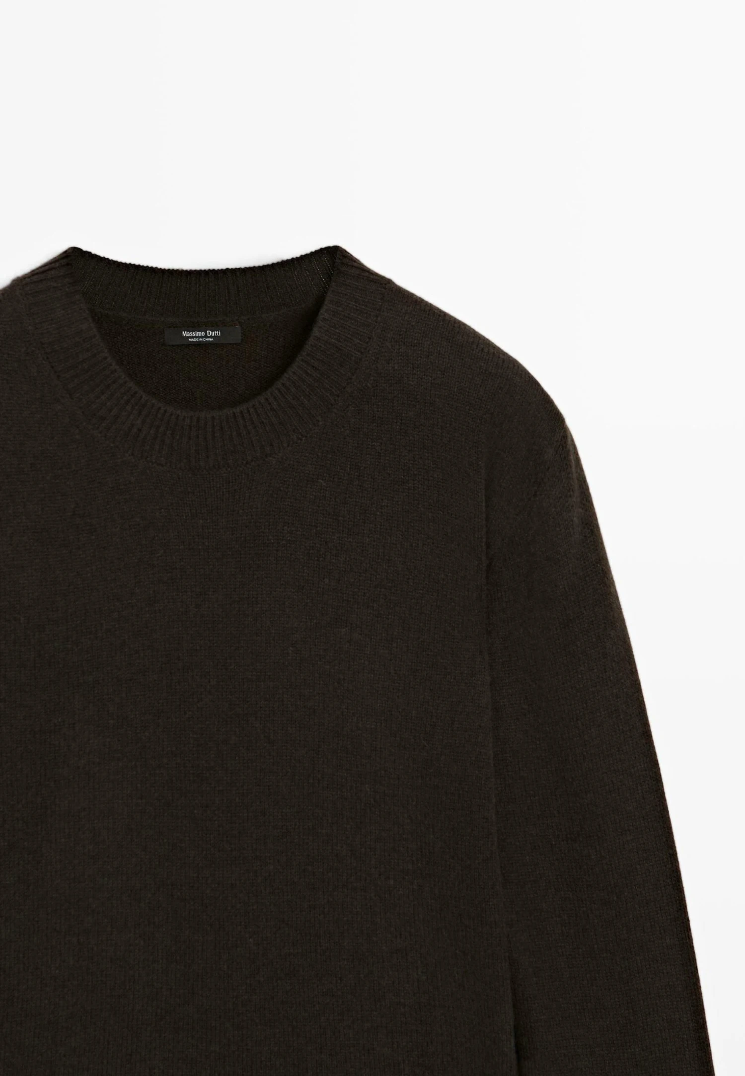 Massimo Dutti RIBBED CREW NECK - Jumper - Dark Brown 9 Massimo Dutti RIBBED CREW NECK - Jumper - Dark Brown - Image 7