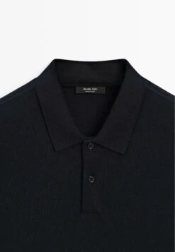 Massimo Dutti LONG SLEEVE MERCERISED PIQUÉ POLO NECK - Long Sleeved Top - Dark Blue -Massimo Dutti Shop 24b7144d287744748f9f4babfa0adb38
