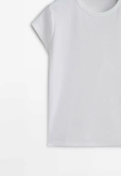 Massimo Dutti Mercerised - Basic T-Shirt - White -Massimo Dutti Shop 24bb6ac107b54fd4b9a8cb2bfb5f09a8