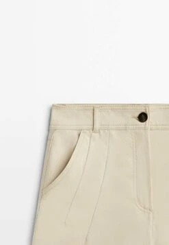 Massimo Dutti With Topstitching Detail - Shorts - Stone -Massimo Dutti Shop 24c3025a3ed5446aa4ceaa7497986838
