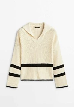 Massimo Dutti Striped With Polo Collar - Jumper - Beige 23 Massimo Dutti Striped With Polo Collar - Jumper - Beige -Massimo Dutti Shop 24ca829022ed4f4c8d67b7df7d1ac5f5