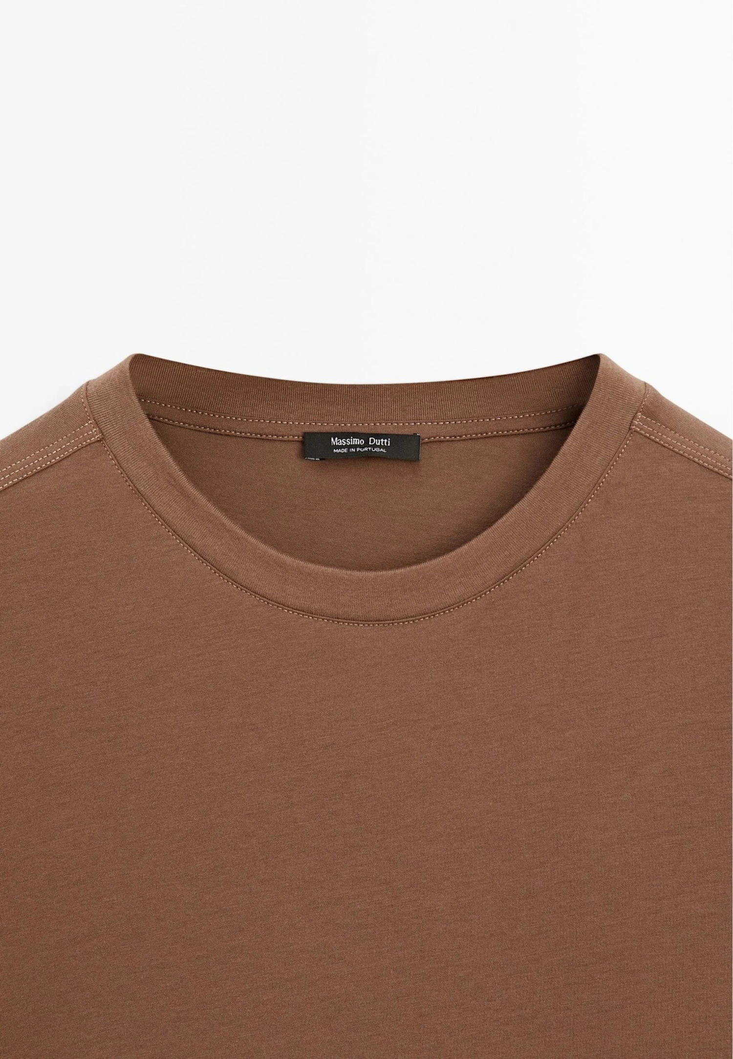 Massimo Dutti OVERSIZE WITH SEAM DETAIL - Basic T-shirt - Brown 10 Massimo Dutti OVERSIZE WITH SEAM DETAIL - Basic T-shirt - Brown - Image 8
