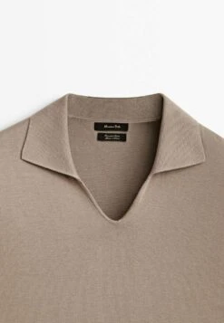 Massimo Dutti Milano Short Sleeve- Polo Shirt - Brown -Massimo Dutti Shop 2527d415d56342d681c31111db2ab4a9