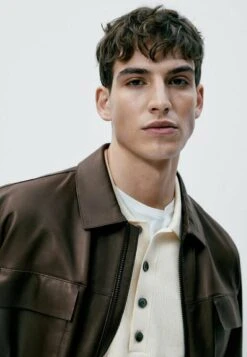 Massimo Dutti With Pockets - Leather Jacket - Dark Brown -Massimo Dutti Shop 25686331b59c44f191f2c78f55399e86