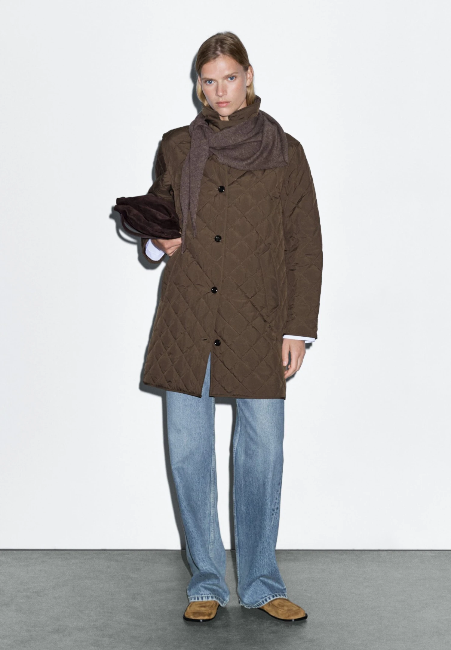 Massimo Dutti LONG LIGHTWEIGHT - Winter Coat - Khaki 3 Massimo Dutti LONG LIGHTWEIGHT - Winter Coat - Khaki