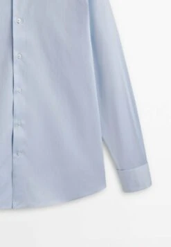 Massimo Dutti Regular Fit Textured With Double Cuffs- Formal Shirt - Light Blue -Massimo Dutti Shop 25c26ec1a50749a1a75a03895dbb7f72