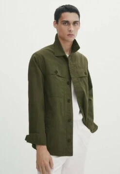 Massimo Dutti With Pockets- Summer Jacket - Khaki