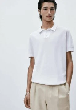 Massimo Dutti Smocked - Polo Shirt - White