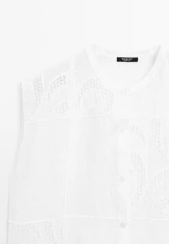 Massimo Dutti CROCHET DETAIL GARMENT - Blouse - White -Massimo Dutti Shop 25eb625b13b141a8955483cb3ee6e8a8