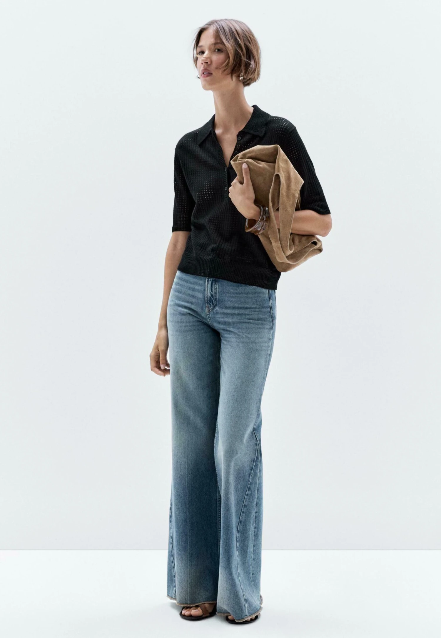 Massimo Dutti POLO COLLAR WITH SHORT SLEEVES - Polo Shirt - Black 3 Massimo Dutti POLO COLLAR WITH SHORT SLEEVES - Polo Shirt - Black