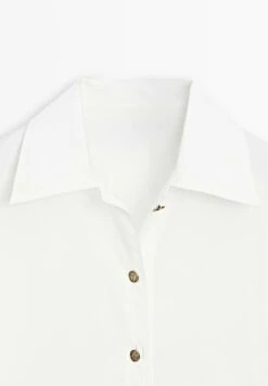 Massimo Dutti GARMENT WITH GOLDEN BUTTONS - Button-down Blouse - White -Massimo Dutti Shop 2600d3ee610a46c0b33a018ba53503c7