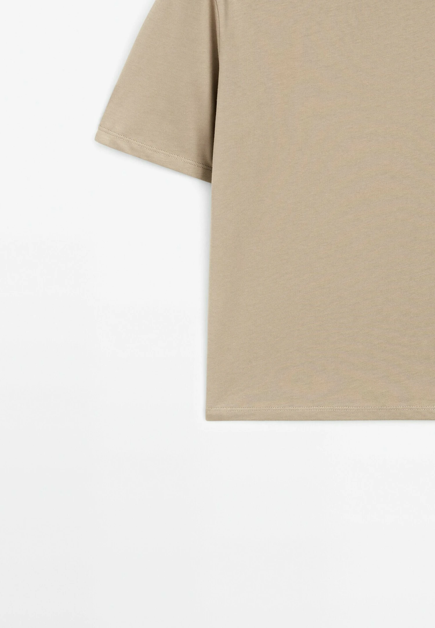 Massimo Dutti REGULAR FIT SHORT SLEEVE - Basic T-shirt - Khaki 9 Massimo Dutti REGULAR FIT SHORT SLEEVE - Basic T-shirt - Khaki - Image 7