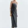 Massimo Dutti FLOWING STRAPLESS MIDI - Day Dress - Silver-coloured -Massimo Dutti Shop 264d80d1e97b4669b8c911296449811d