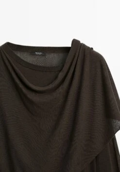 Massimo Dutti LONG SLEEVED WITH SCARF DETAIL - Jumper - Dark Brown -Massimo Dutti Shop 264efd63a3524605b882a7af4dd6c513