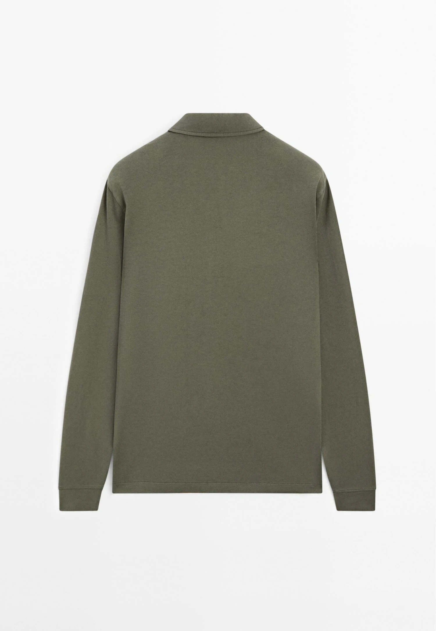 Massimo Dutti DISTRESSED-EFFECT POLO NECK - Long Sleeved Top - Khaki 8 Massimo Dutti DISTRESSED-EFFECT POLO NECK - Long Sleeved Top - Khaki - Image 6