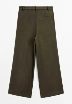 Massimo Dutti WIDE-LEG CROPPED WITH DARTS - Trousers - Mottled Dark Brown -Massimo Dutti Shop 269426dccfb74dd08224de52b155f3a2