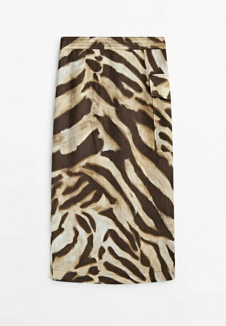 Massimo Dutti Midi With Animal Print - Wrap Skirt - Brown 9 Massimo Dutti Midi With Animal Print - Wrap Skirt - Brown - Image 7