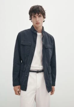 Massimo Dutti Technical With Zip- Summer Jacket - Dark Blue