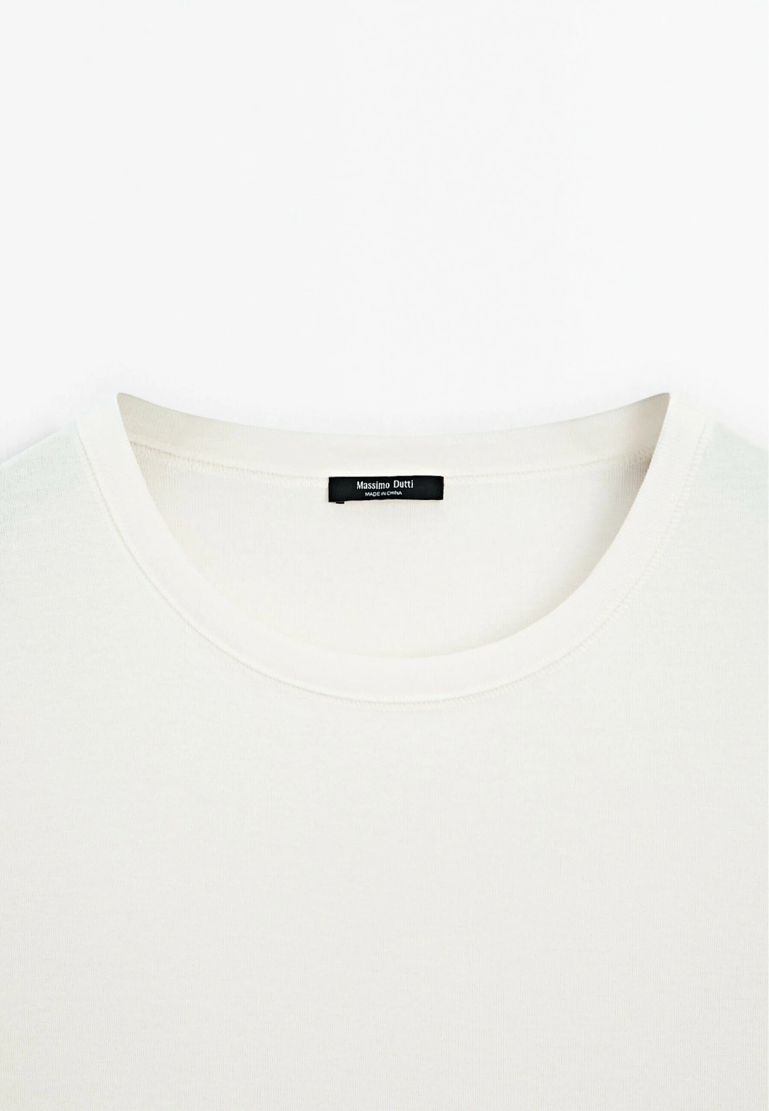 Massimo Dutti REGULAR FIT WITH COLLAR DETAIL - Basic T-shirt - Beige 9 Massimo Dutti REGULAR FIT WITH COLLAR DETAIL - Basic T-shirt - Beige - Image 7