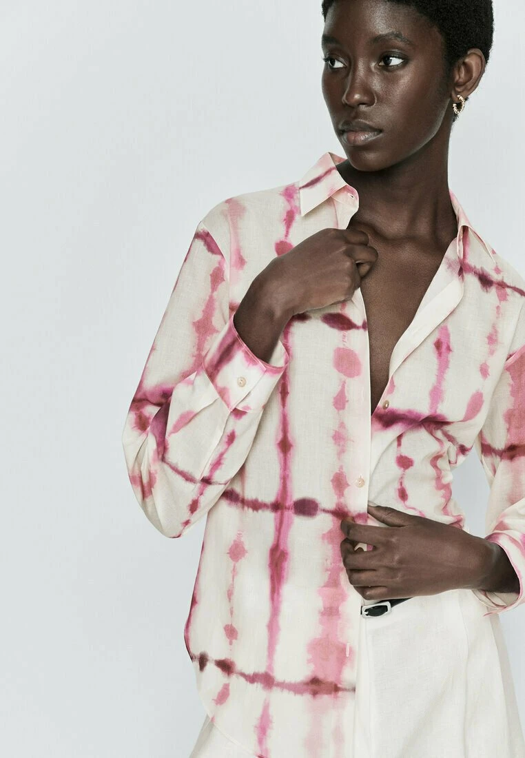 Massimo Dutti Tie-Dye - Button-Down Blouse - Pink 6 Massimo Dutti Tie-Dye - Button-Down Blouse - Pink - Image 4