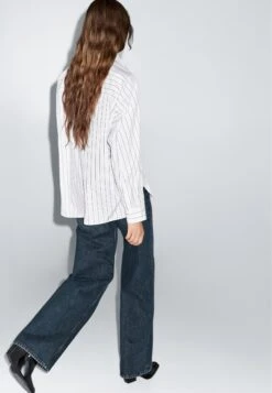 Massimo Dutti LOOSE-FITTING STRIPED - Button-down Blouse - White -Massimo Dutti Shop 271a77c051754739981ffc863df4cc08