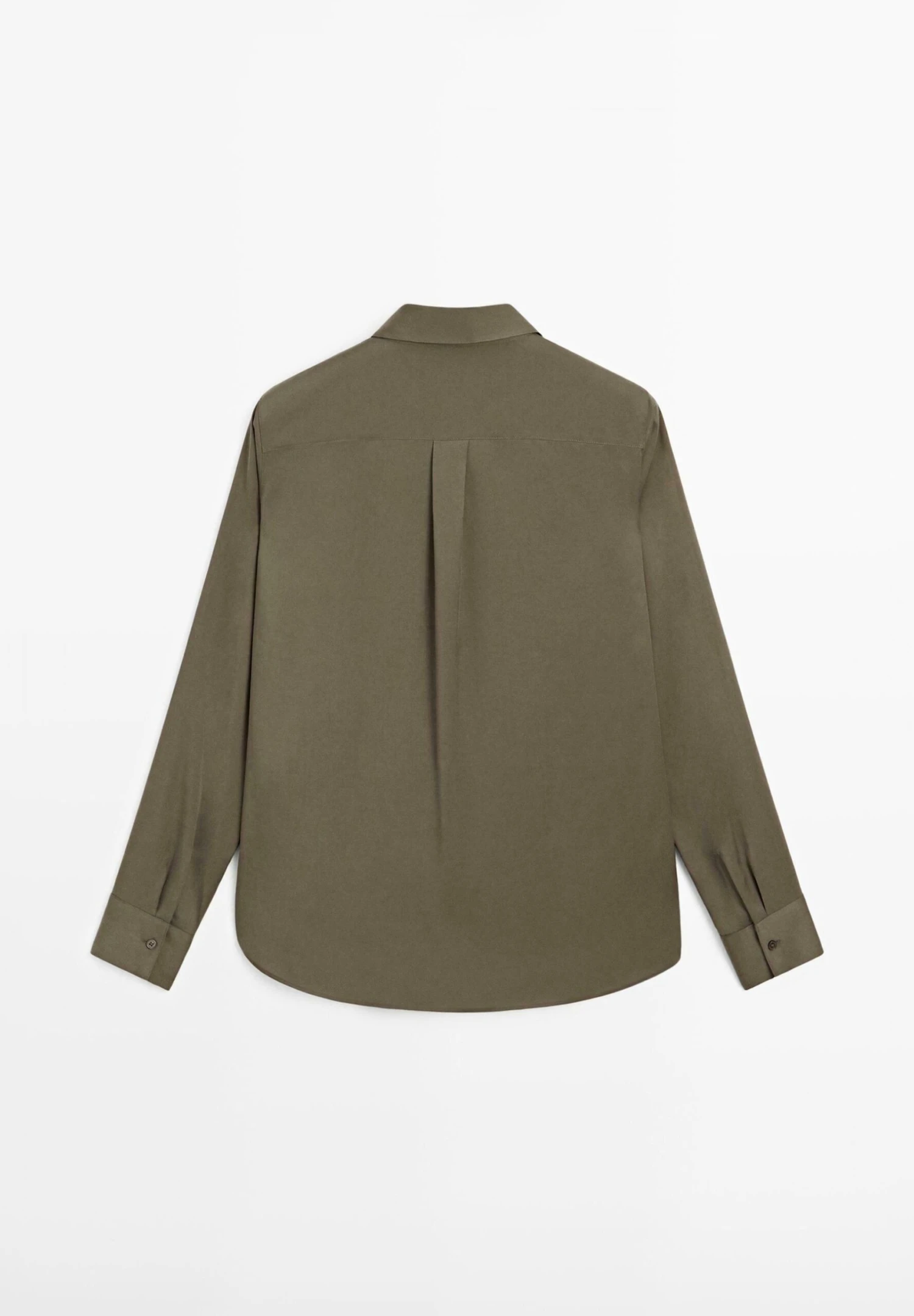 Massimo Dutti FLOWING LONG SLEEVE - Button-down Blouse - Khaki 9 Massimo Dutti FLOWING LONG SLEEVE - Button-down Blouse - Khaki - Image 7