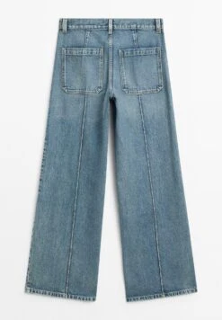 Massimo Dutti MID-RISE WIDE-LEG - Wide Leg - Blue -Massimo Dutti Shop 2755a67023704e74912997e161506f8d