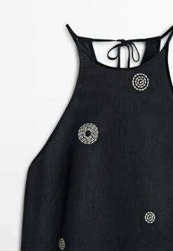 Massimo Dutti Halter With Contrast Embroidery - Day Dress - Black -Massimo Dutti Shop 2765e04c867a45f6af6a76f975e20271
