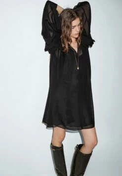 Massimo Dutti SHORT RUFFLED - Day Dress - Black -Massimo Dutti Shop 276d83c981db4d5a8039e6415fa6b5e2