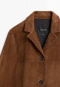 Massimo Dutti LONG NOTCHED LAPEL COLLAR - Leather Jacket - Brown -Massimo Dutti Shop 27943fc0b0174bccb381aad6c9abb913