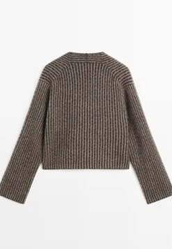 Massimo Dutti PINSTRIPE - Cardigan - Beige -Massimo Dutti Shop 27a3d724b7c447b383c244a60ccd15b5