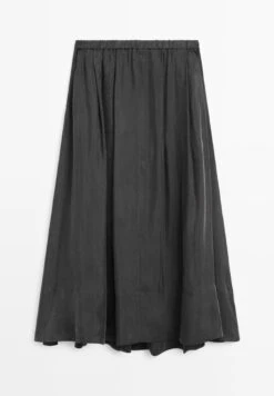 Massimo Dutti FLARED MIDI - Maxi Skirt - Dark Grey -Massimo Dutti Shop 27a9b8531b8a4980b68a10b32b5b2a9a